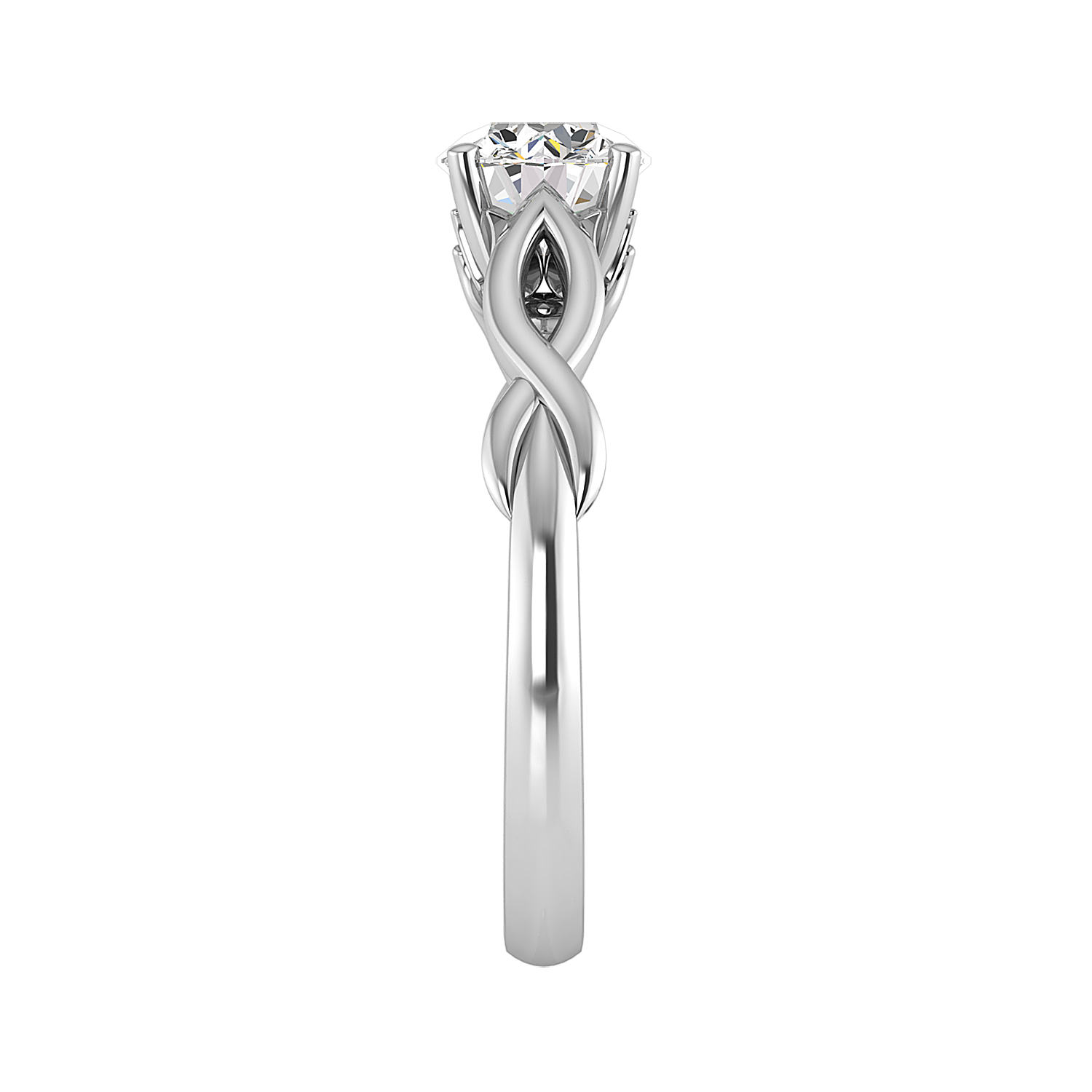 Mia Twisted Plain band 4 prong Solitaire